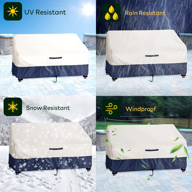 Housse respirante pour canapé de patio, H 32 po x l 90 po x P 42 po