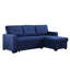 Lin rembourré avec méridienne escamotable et coussins de dossier amovibles, couleur bleue pour recevoir, accommoder et offrir une expérience supérieure aux invités 3 modulaires en tissu, fabrication de coussins-735521795