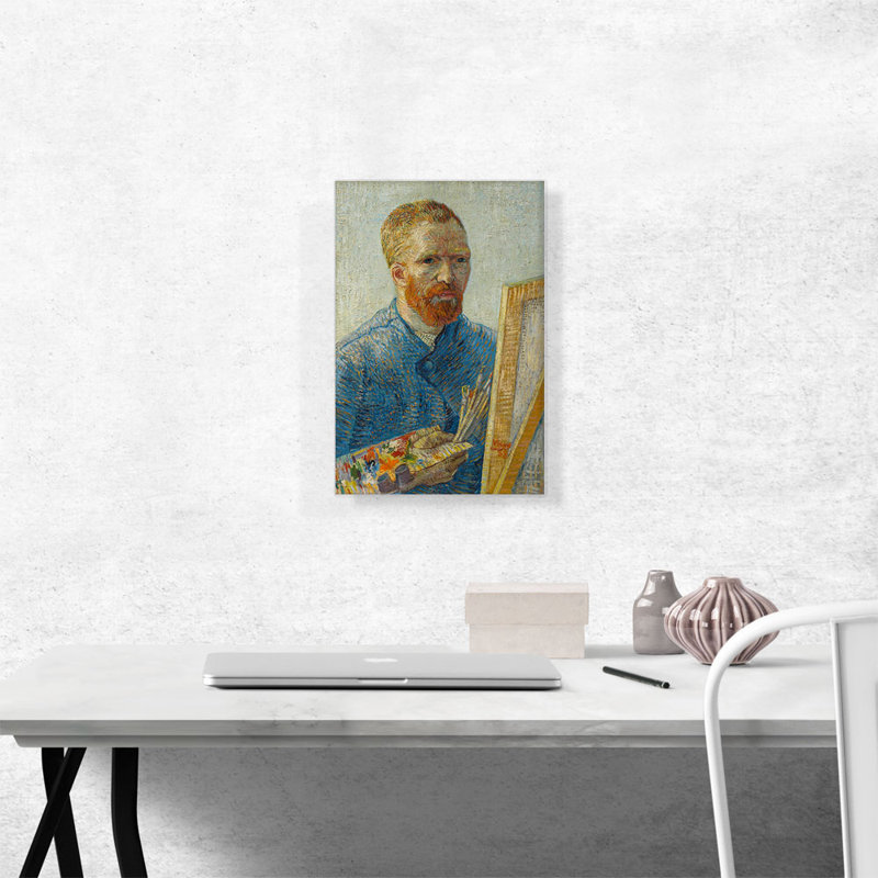 Vincent Van Gogh, autoportrait 1888 - reproduction, H 18 po x l 12 po x P 0,75 po