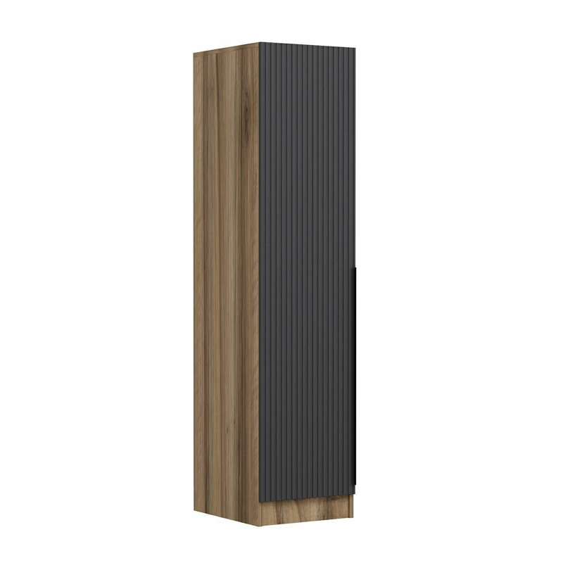 Elina Manufactured Wood Wardrobe, 190cm H x 45cm W x 52cm D, Black/Brown