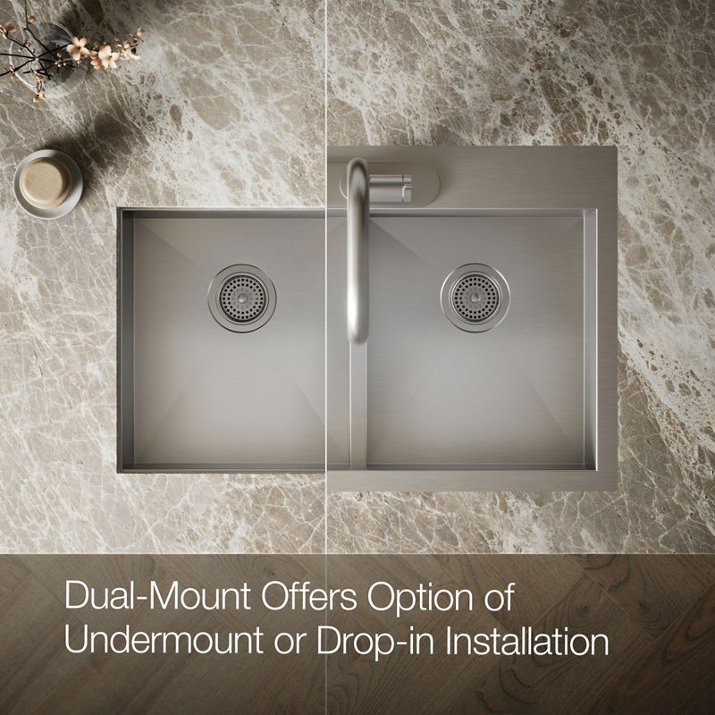 Vault™ 33" L x 22" W Drop-in Kitchen Sink, 3 Hole