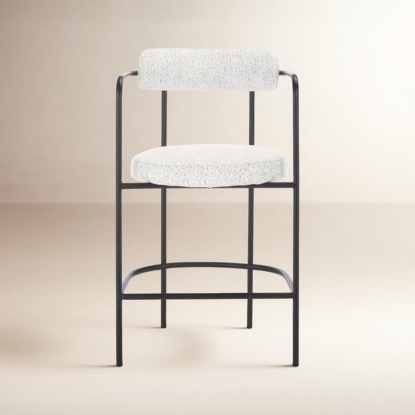 Liana 27" Bar Stool, Black/White