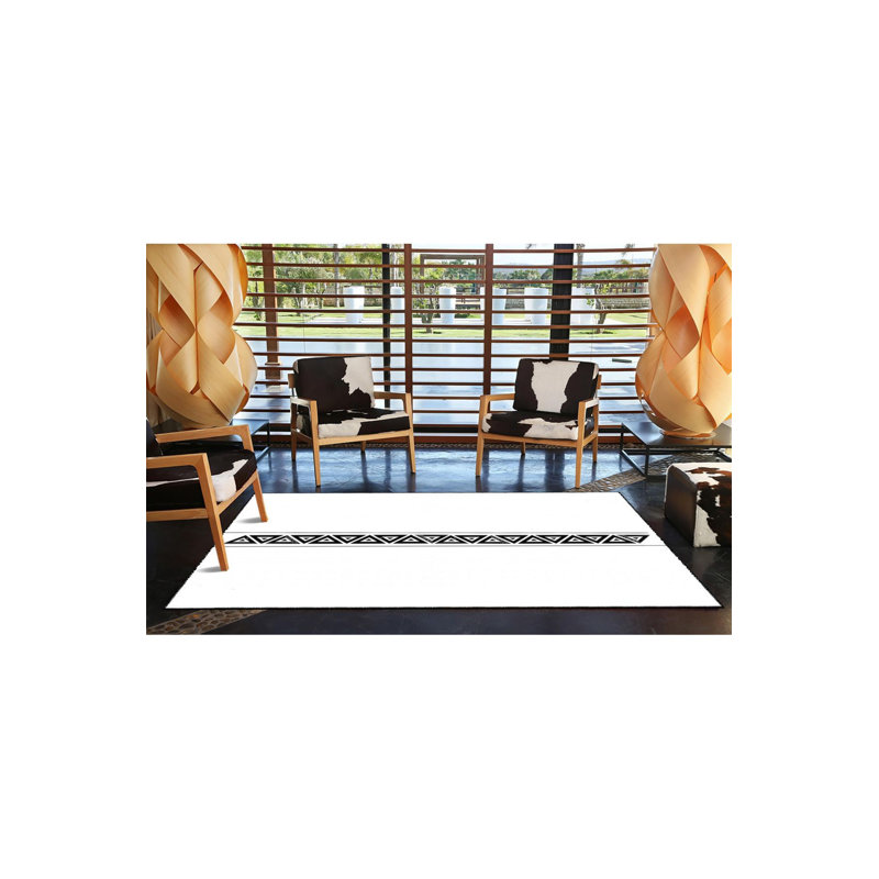 Tapis décoratif lavable à motif triangulaire à fermeture éclair, Tapis de couloir 3 pi 3 po x 6 pi 7 po inclus