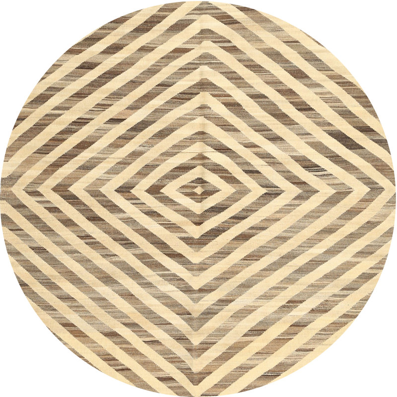 Tapis contemporaine kaki area, Rond 8 pi x 8 pi