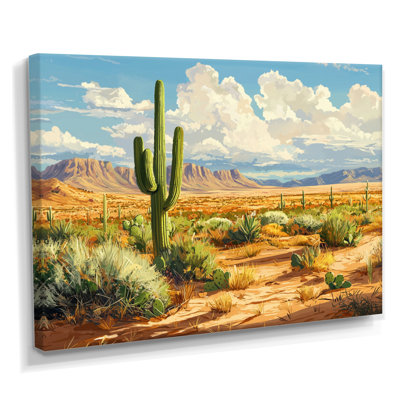 Cactus de Kotick et sables du désert en Arizona I - art mural de cactus pour le salon