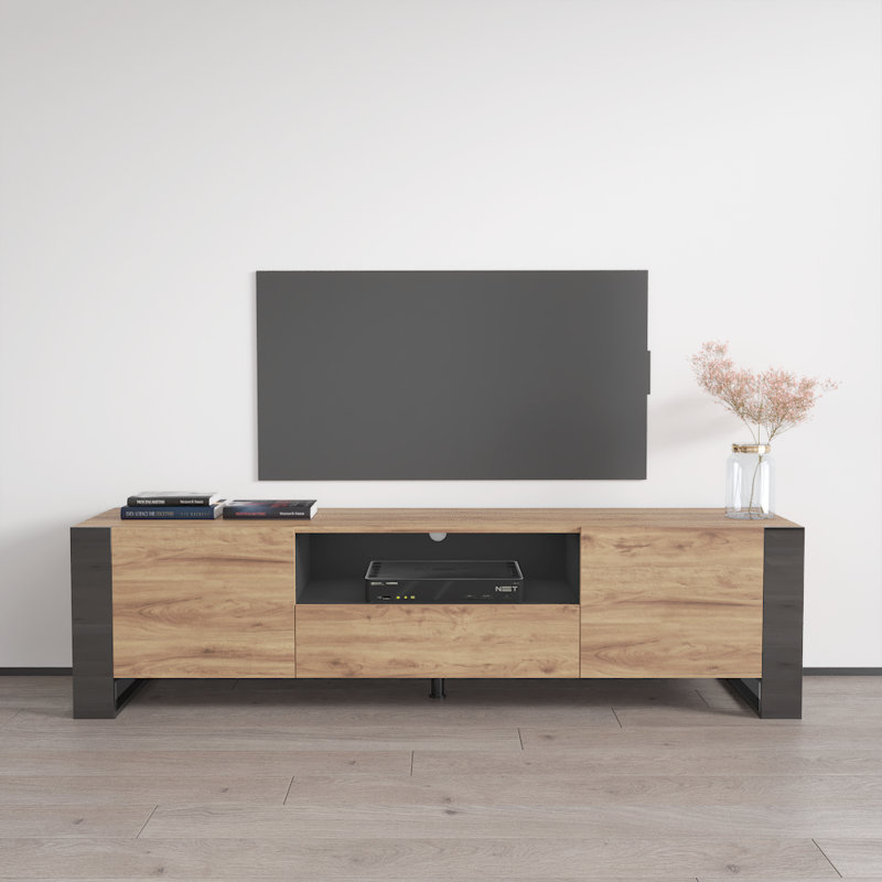 Meuble télé gris Woody, Chêne / gris