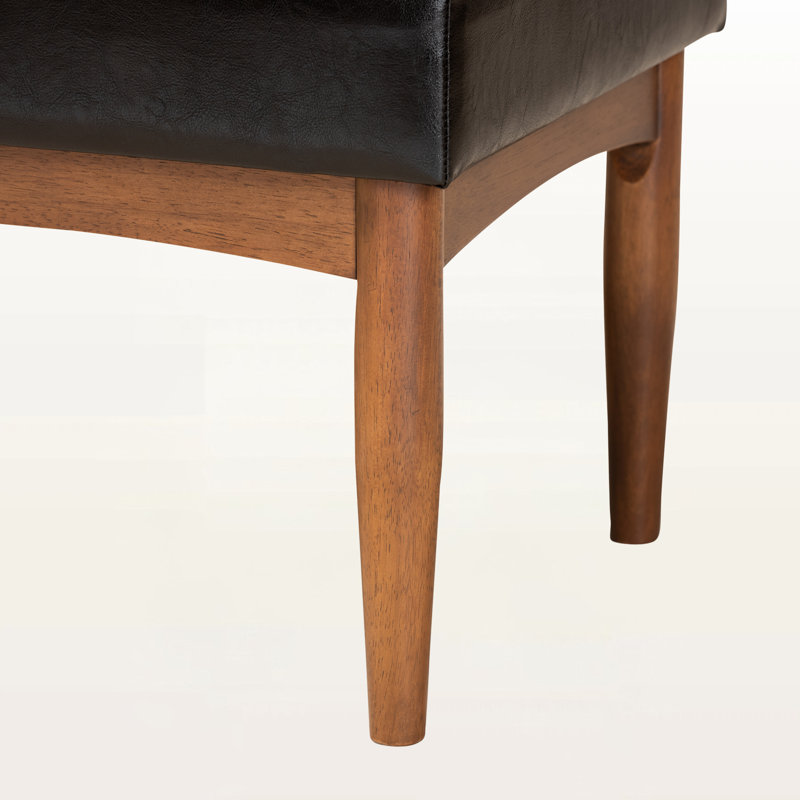 Banc en similicuir Fye, Brun foncé / brun