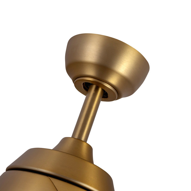 Thalia Smart LED Downrod Ceiling Fan, Brushed Gold, White