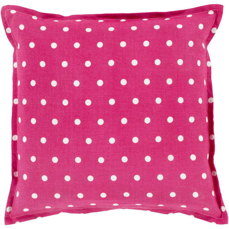 Polka Dot Polka Dots Pillow Cover, Bright Pink, 20" x 20"