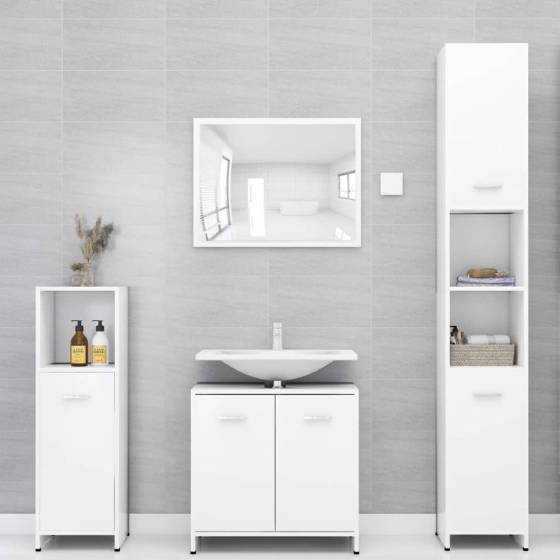 Avrilynn Bathroom Storage Furniture Set, White