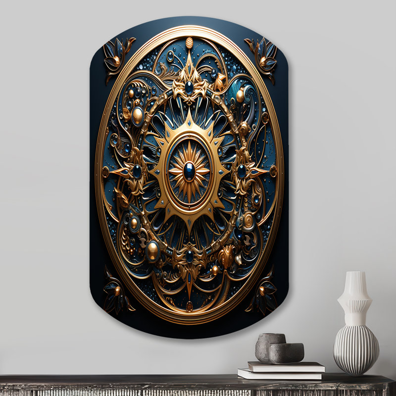 «Alnisha - Abstract Botanicals Cylinder Shape Assymterical Metal, art mural, H 31 po x l 19 po