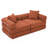 Modular Couch Sofa Bed For Apartment,Convertible Sofa Bed,Fixed-Shape Frame & Removable Armrests,Folding Mattress Couch For Small Spaces ,No Assembly ,Corduroy,Orange-894884382