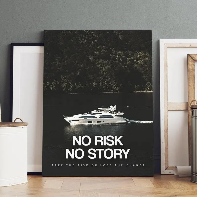 Motivation «NO Risk No Story», reproduction sur toile - Urban Studio, 40 * 28 pouces (100 * 70 * 2 cm)