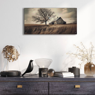  «Iowa Farm» par Rich Monet, art mural en verre acrylique, 48 po x 24 po