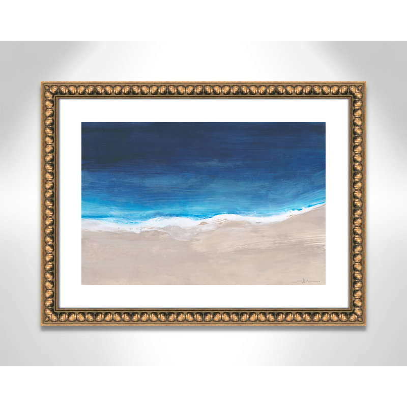 «Stalter Oceans From Above», reproduction d'art, Papier avec cadre à perles dorées, H 17 po x l 23 po x P 1,13 po