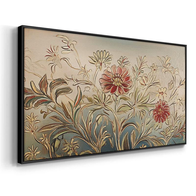 Botanical Series-CECV- Toile tendue avec châssis tendue, prête à être accrochée, H 21 po x l 41 po, Noir