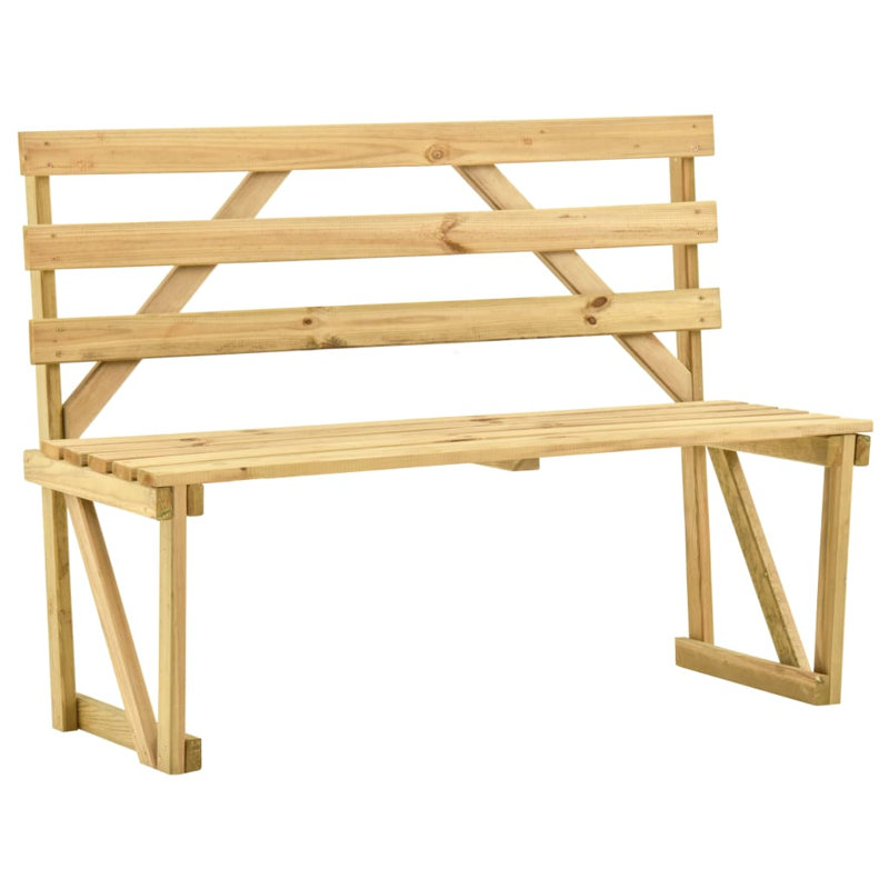 Freya Solid Wood Pine Outdoor Bench, 90cm H x 120cm W x 50cm D