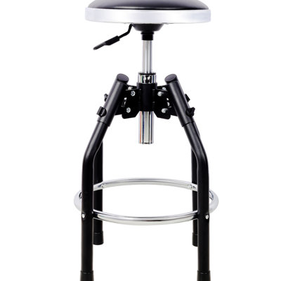 Tabouret de mécanicien réglable, pivotant sur 360 °, siège rembourré de 13,7 pouces, réglage hydraulique de la hauteur de 29 33,6 po, charge de 330 livres, repose-pieds, hauteur de magasin pivotante en acier noir,