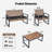 4-Piece Patio Furniture Set Outdoor Balcony Porch Garden Backyard Lawn Furniture Acacia Wood Table Top-777482363-777482361