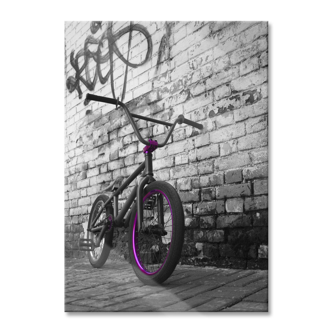 Glasbild BMX Fahrrad Graffiti