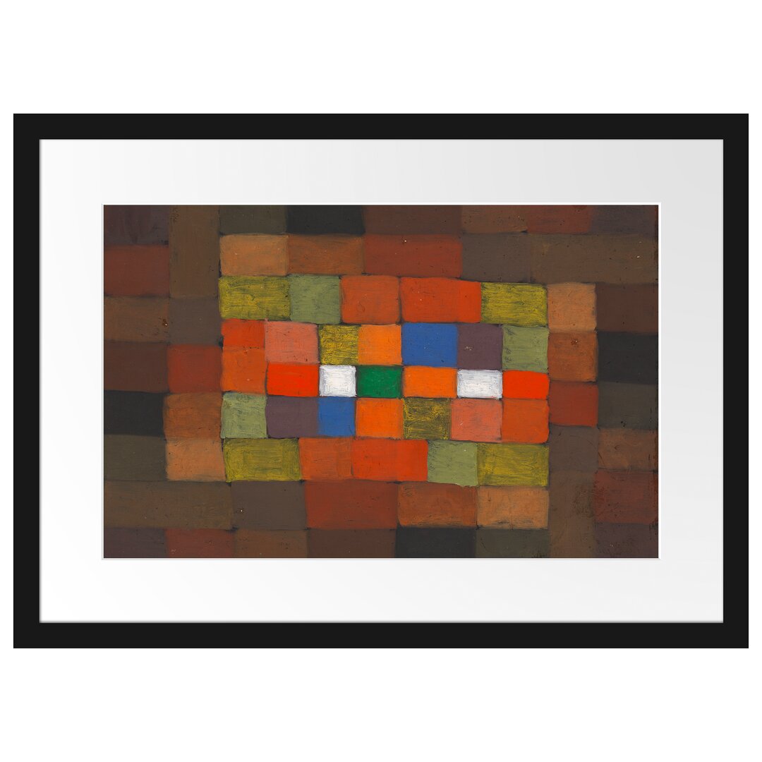 Paul Klee - Statisch-Dynamische Steigerung - Im Bilderrahmen Mit Galerie-Passepartout