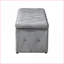 Ensemble de rangement pour repose-pieds rectangulaire en velours 3 pièces gris clair | Structure en bois | Bordure noire