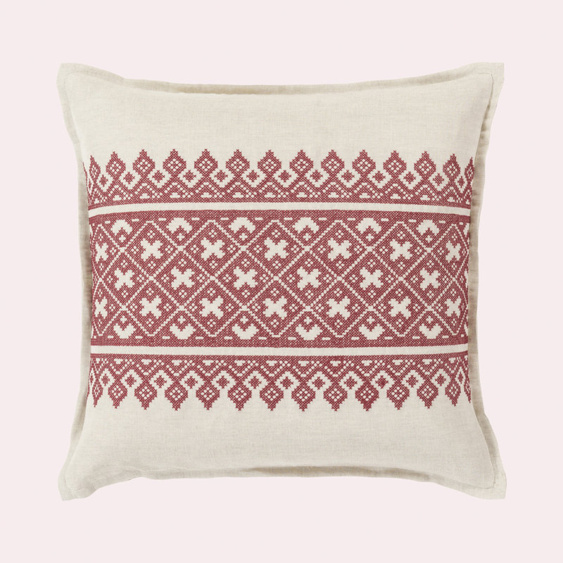 Pentas Geometric Linen Throw Pillow