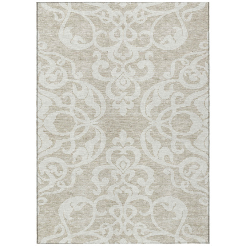 Chantille Beige Rectangular Synthetic Washable Rug 2'6" x 3'10"