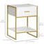 Bedside Table Set of 2, Nightstand with Drawer and Shelf-876793406
