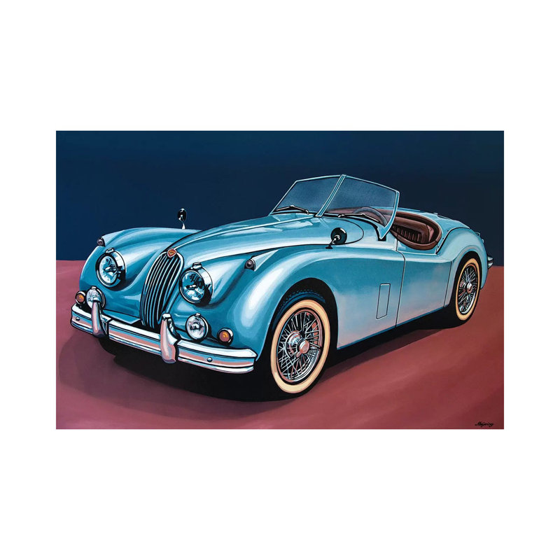 Jaguar Xk140 Cabrio by Paul Meijering - Wrapped Canvas Painting