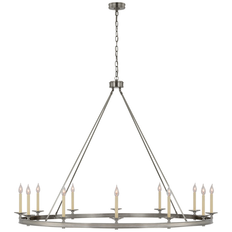 Launceton 12 - Light Chandelier, Antique Nickel, 45.25" H x 63.25" W x 63.25" D
