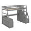 Lit mezzanine simple avec 7 tiroirs, tablettes et bureau-2012853473