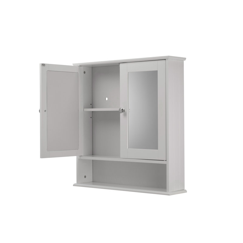 560mm W 580mm H Surface Framed Medicine Cabinet Mirror 1 Adjustable
