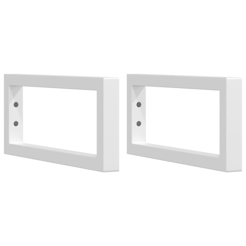  Shelf Brackets For Washbasin 2 Pcs Black Rectangular Steel, White, 3cm H x 35cm W x 15cm D