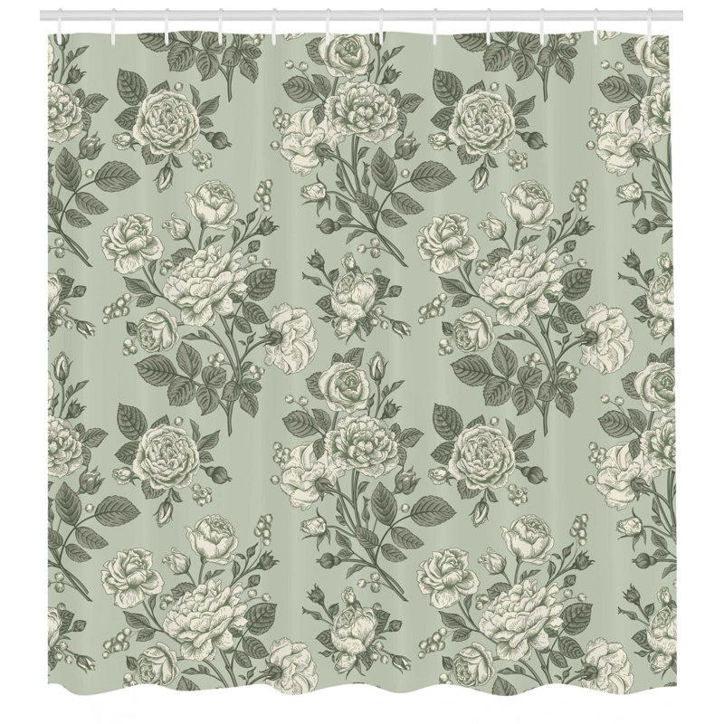 Shower Curtain with Hooks Included, 69" H x 105" W