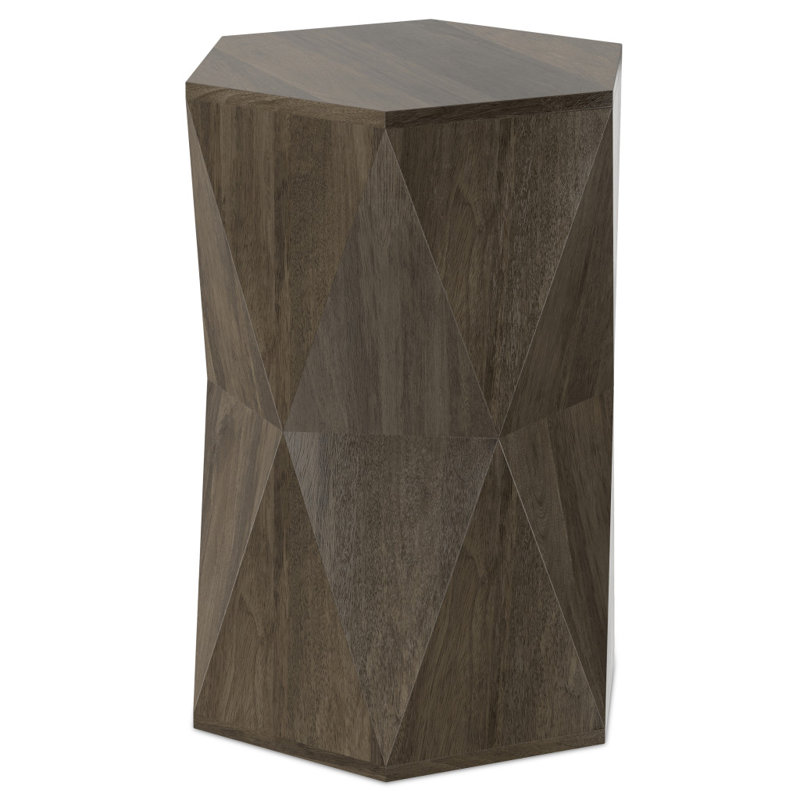 22" Gray Solid Wood End Table
