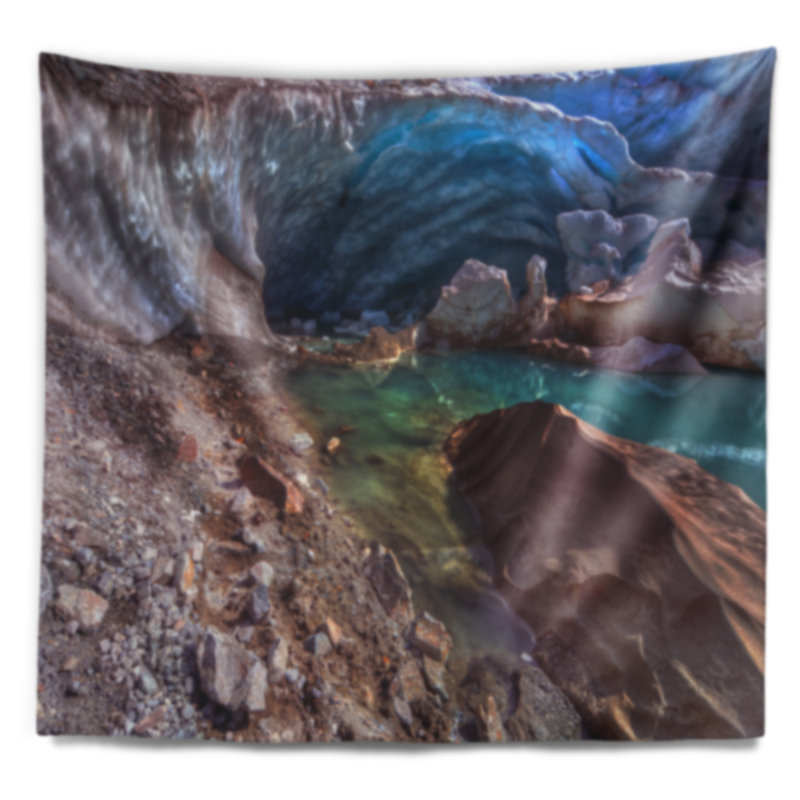 Fixation murale et élégante glacier et tapisserie, H 78 po x l 92 po