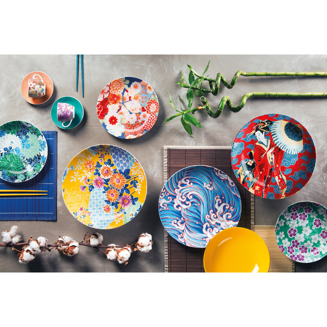 Kimono Piece Porcelain Dinnerware Set - Service for 6