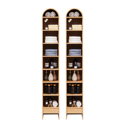  67" Tall Arched Bathroom Set of 2, 8 Tiers Arch Bathroom with Storage, Modern Farmhouse Bathroom with Adjustable Shelves