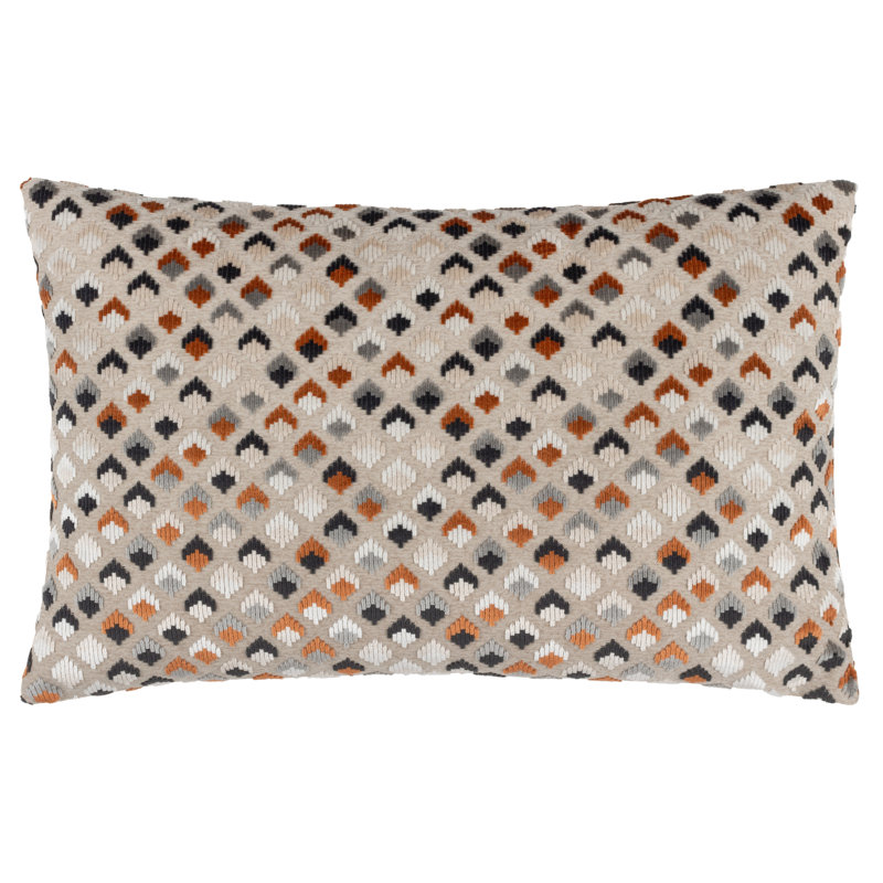 Lexington Geometric Rectangular Throw Pillow Cover, Ginger/Grey
