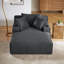 Chaise longue 49,2 po en fausse fourrure, canapé-lit simple, fauteuil de lecture d'appoint à siège profond avec porte-gobelet et poche latérale - aucun assemblage requis-2021569335