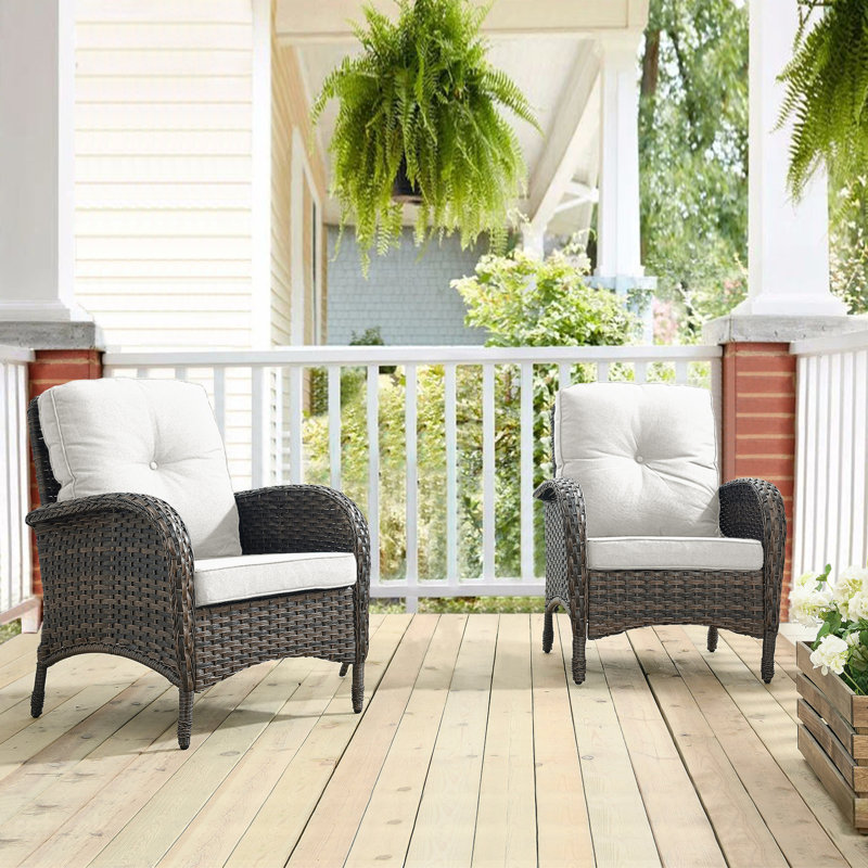 Wicker Outdoor Lounge Chair, Beige