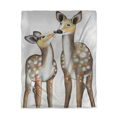 Deer with Fawn Duvet Cover - Romantic Bedroom Decor