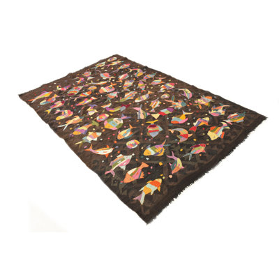 5x8 Poe Brown Gray Rug