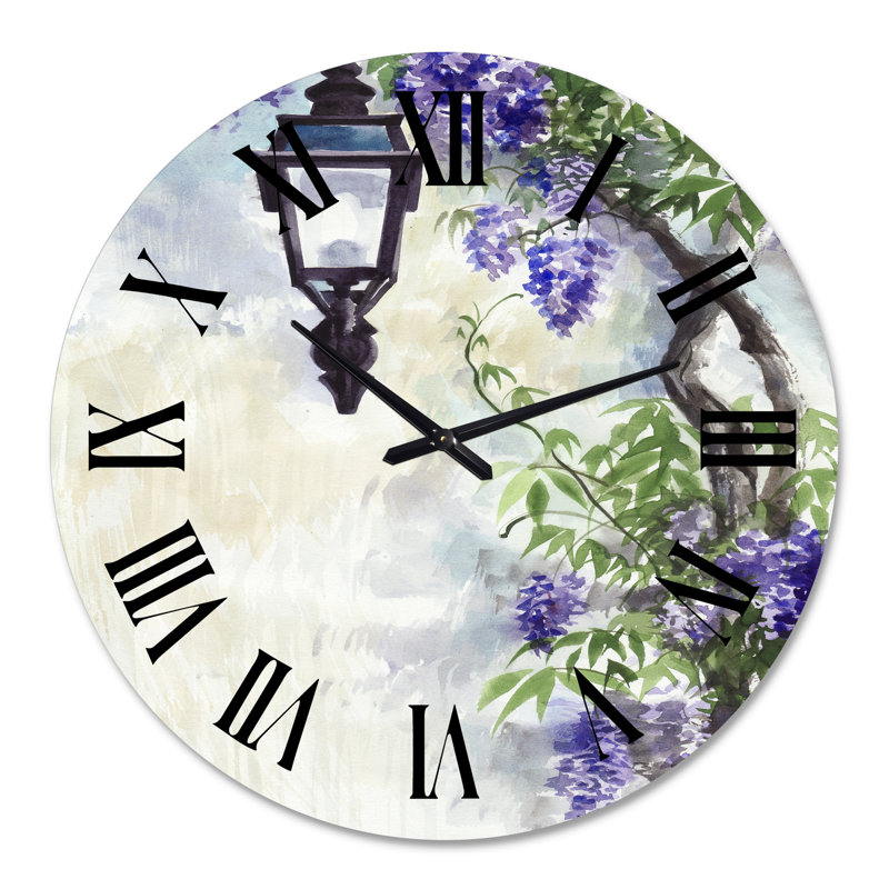 Lilac Lantern Vintage Impression - Horloge murale traditionnelle, Grand