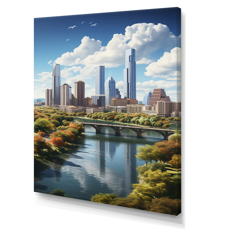 Austin City pendant le I - reproduction, H 20 po x l 12 po x P 1 po, Toile tendue