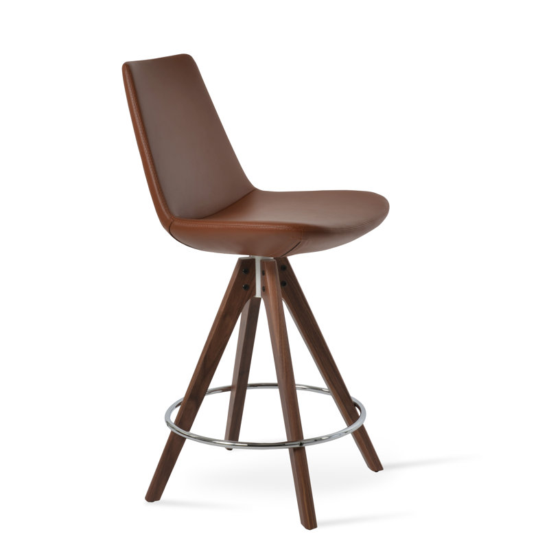 Tabouret Eiffel, Tabouret de comptoir, Noyer, Noisette