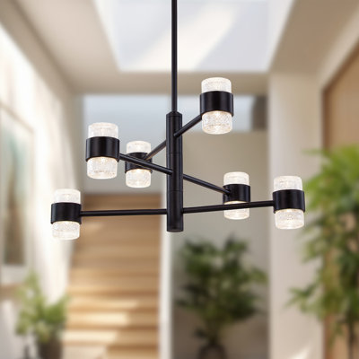 6 - Light Dimmable LED Modern Linear Chandelier