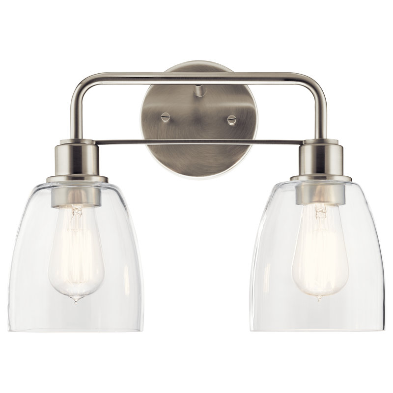 Éclairage pour salle de bain 2 lumières Meller, Nickel