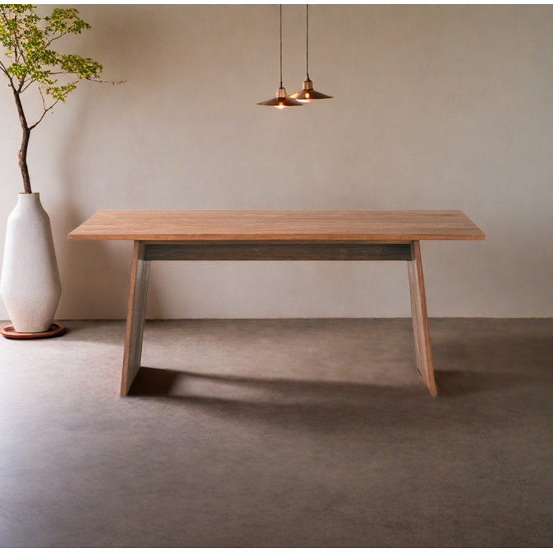 Table de bar rectangulaire en noyer récupéré, Tanné, H 29,53 po x L 70,87 po x l 31,5 po